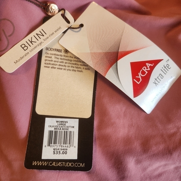 NWT - Calia by Carrie Underwood Elastic Side Bikini Bottoms - Size Large - Picture 5 of 9